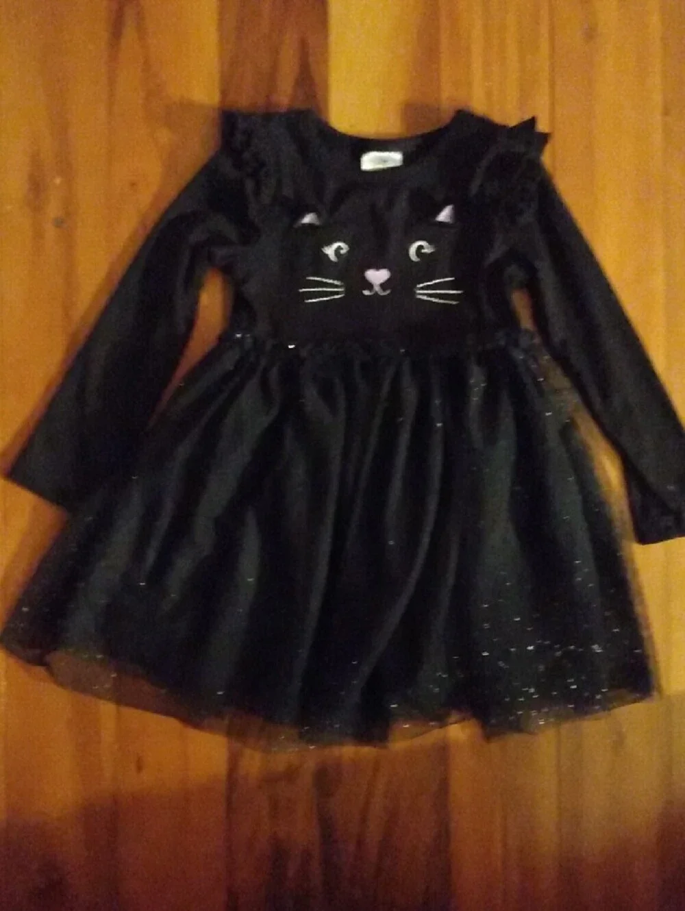 NWOT Way to Celebrate! Halloween 18 Months Girls Black Cat Tulle Dress Costume